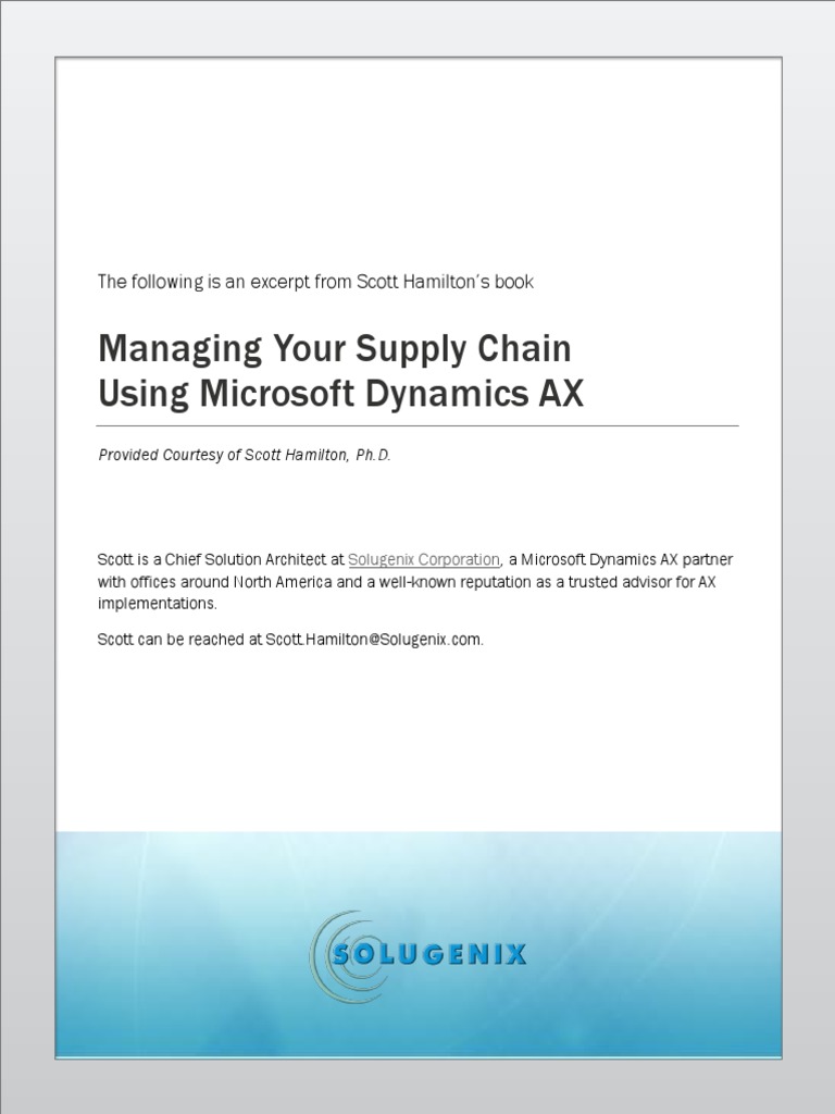 Dynamics AX for Supply Chain Management | PDF | Enterprise Resource ...