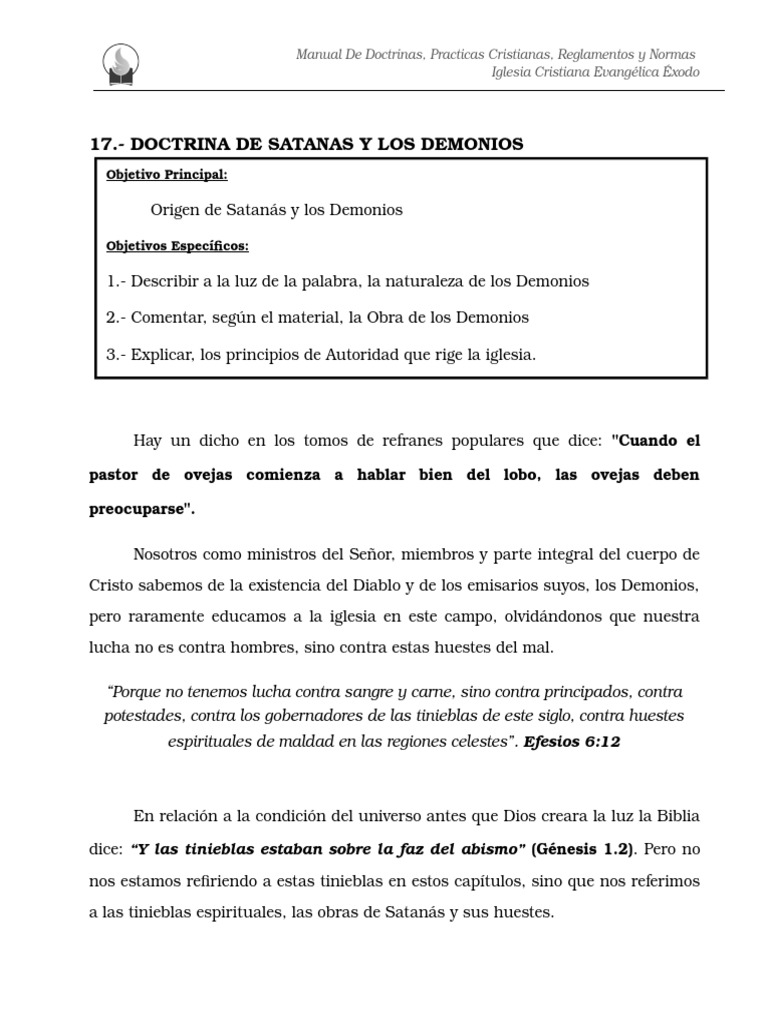 Doctrina de Satanás y los Demonios | PDF | Demonios | Diablo
