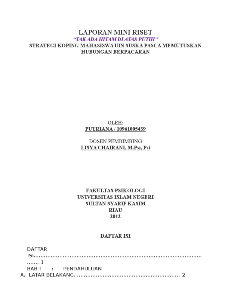 Laporan Mini Riset | PDF
