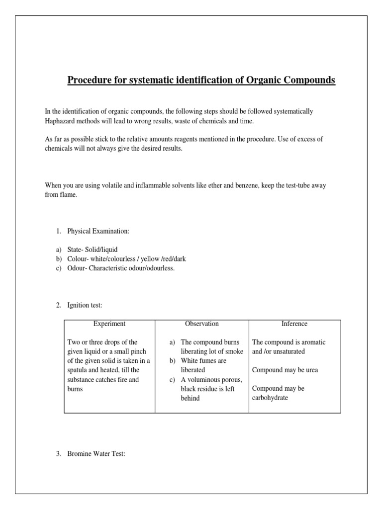 Systematic Identification of Organic Compounds PDF Solubility