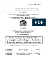 Analyse Statistique Des Météorites Et Étude Pétrographique, Minéralogique Et Classification de Quelques Météorites Algérienne Saharienne