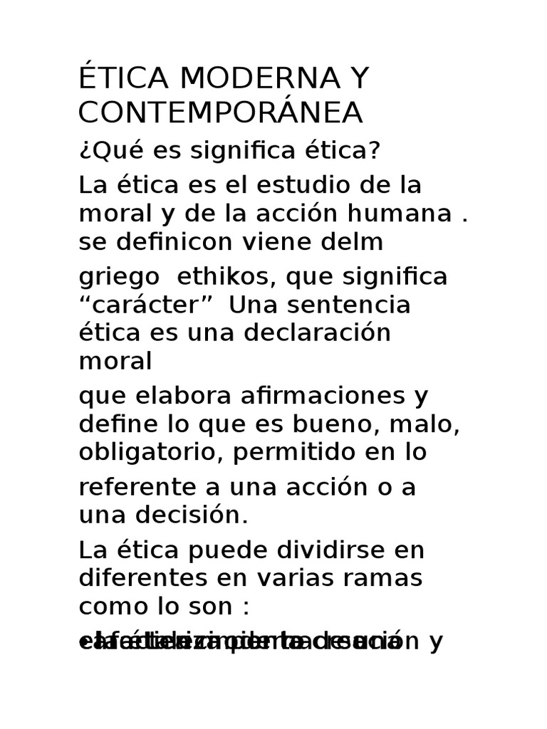 Ética Moderna y Contemporánea | PDF | Moralidad | Immanuel Kant
