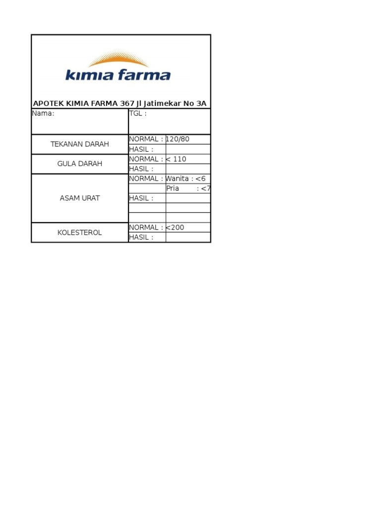 Format Cek Mini Lab | PDF