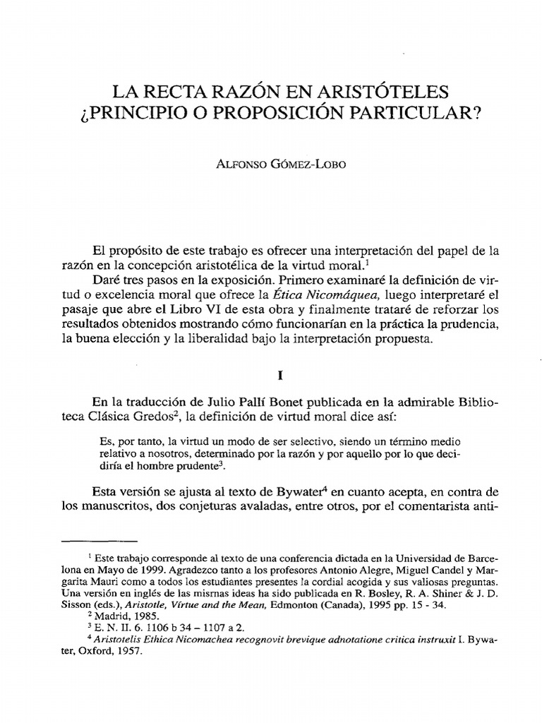 La Recta Razón en Aristóteles | PDF | Aristóteles | Verdad