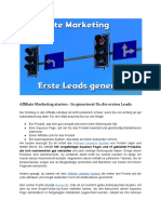 Affiliate Marketing - So generierst Du die ersten Leads