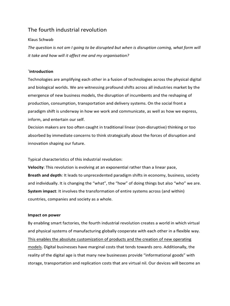 Tech Trends in the Fourth Industrial Revolution | PDF | Business Model ...