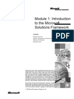 Module 1: Introduction To The Microsoft Solutions Framework