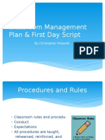 Classroom Management Plan First Day Script