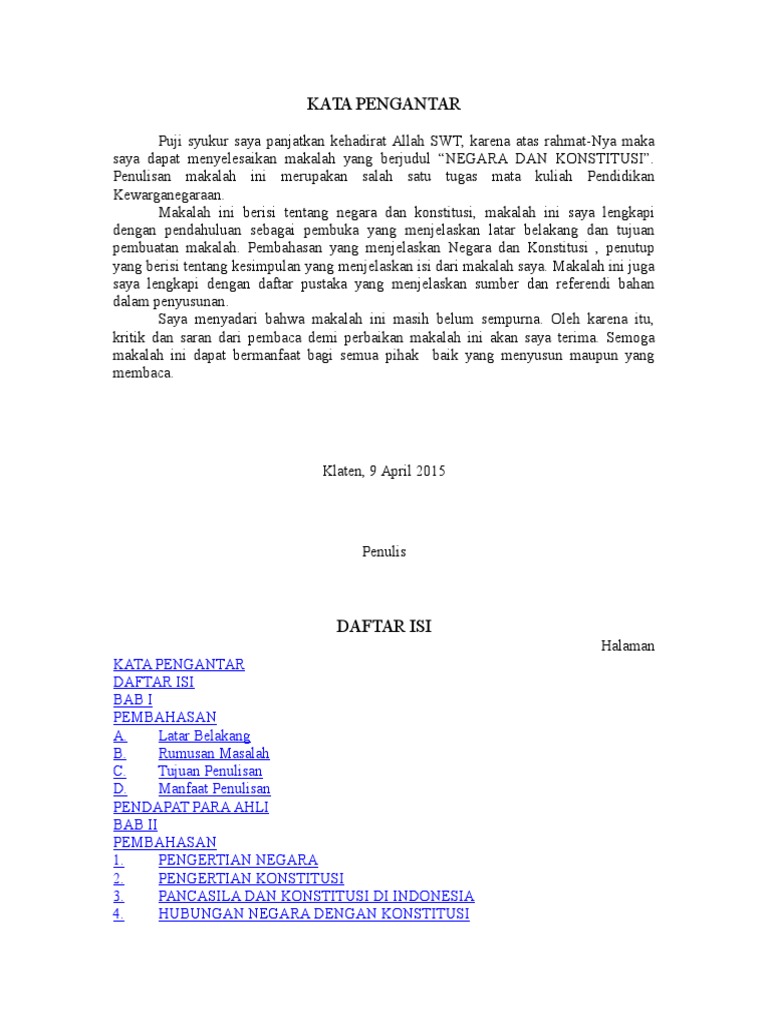 Makalah Negara Dan Konstitusi Doc