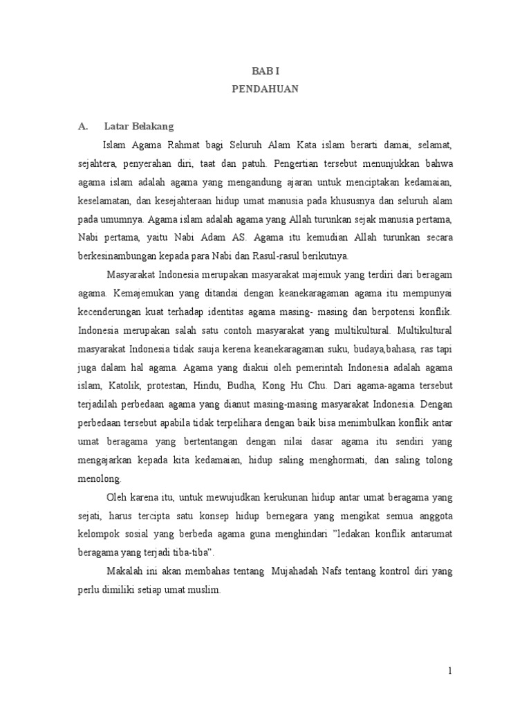 Contoh Mujahadah An Nafs Dalam Kehidupan Sehari Hari - Temukan Contoh