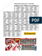 Fixture de Las Eliminatorias Sudamericanas Rusia 2018