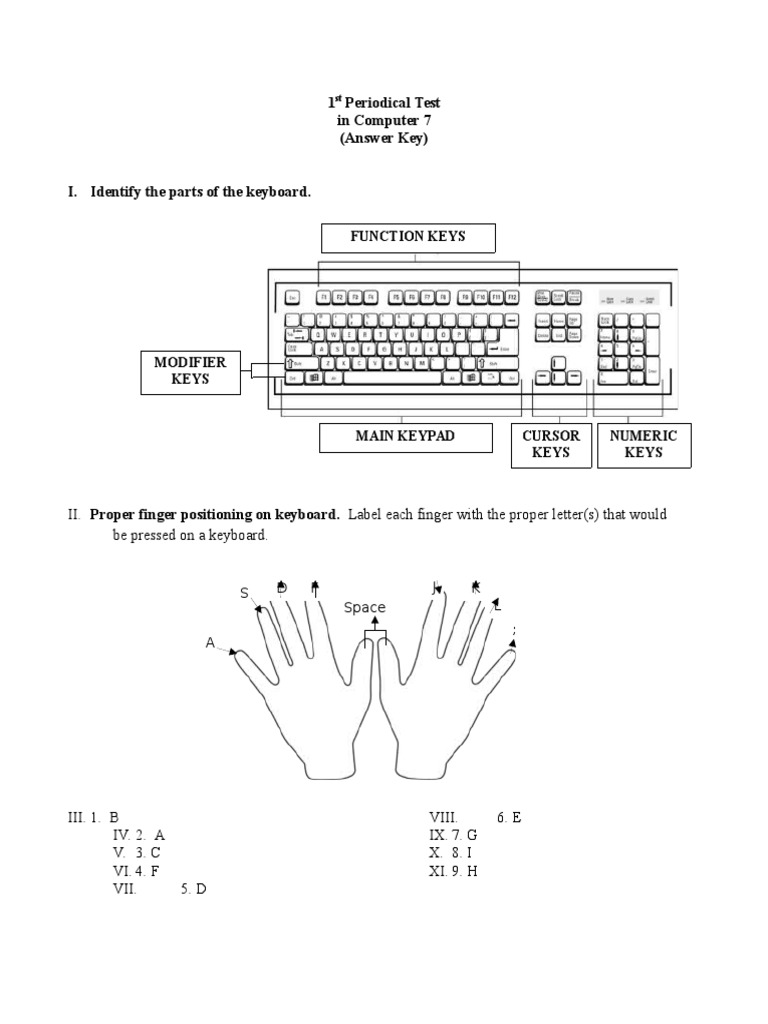 1st Grading Computer 7 Answer Key | PDF