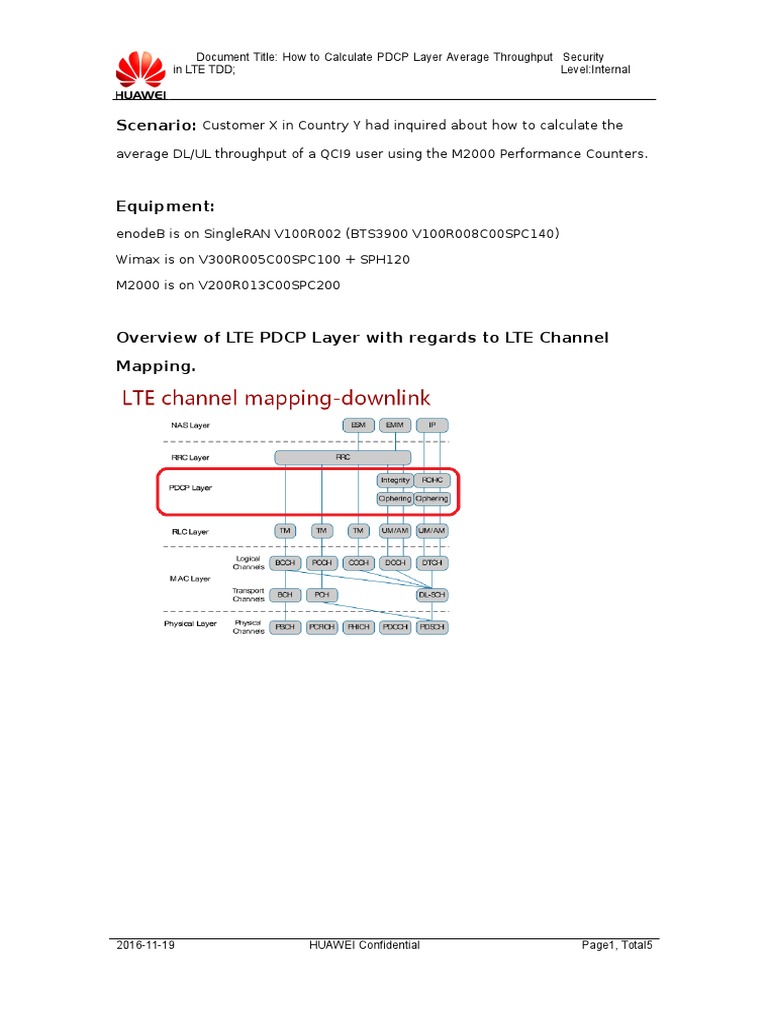 PDCP Throughput Calculation Guide | PDF | Lte (Telecommunication ...