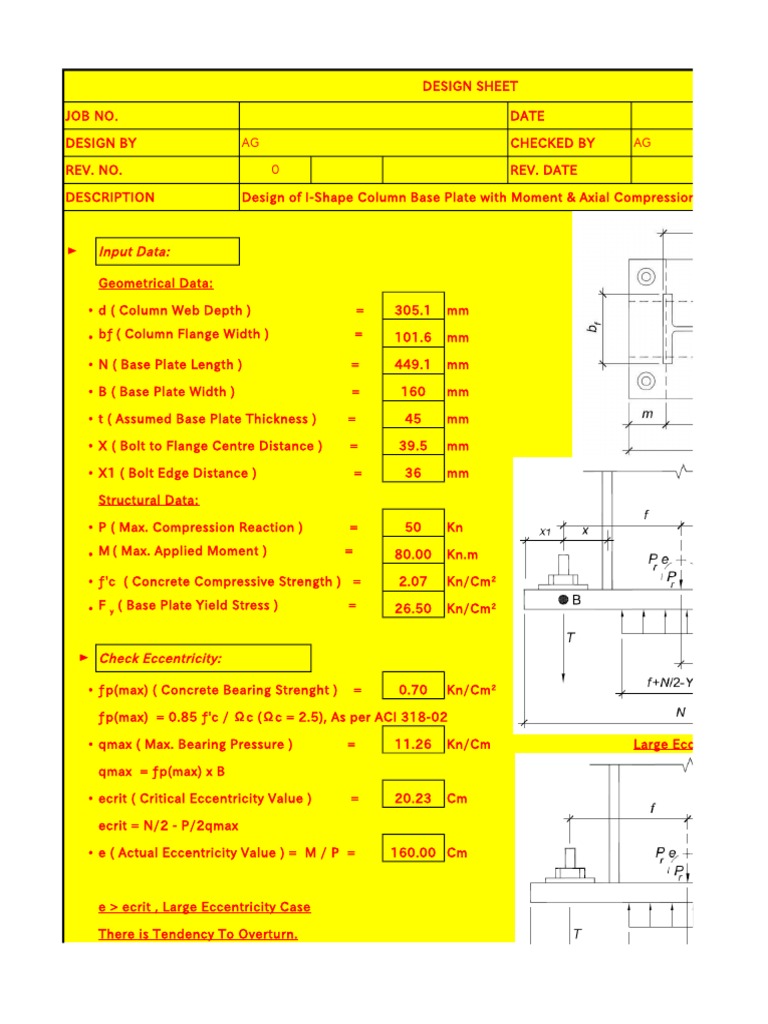 Base Plate Design Calculation Guide | PDF