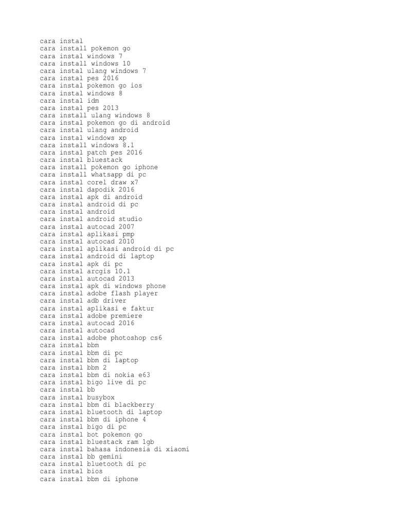Cara Instal | PDF
