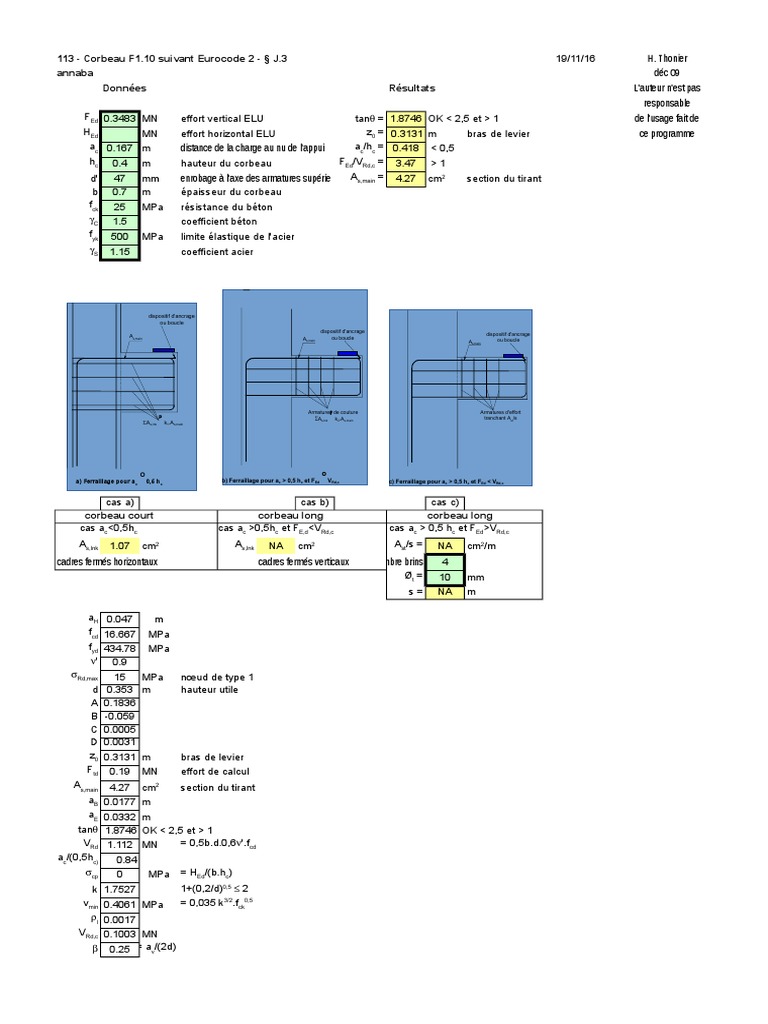 Dimensionnement du corbeau métallique PDF Technologie et ingénierie — free download