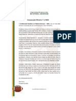 Comunicado Oficial n. 1/2015 da CBFA, em 24 de fevereiro de 2015