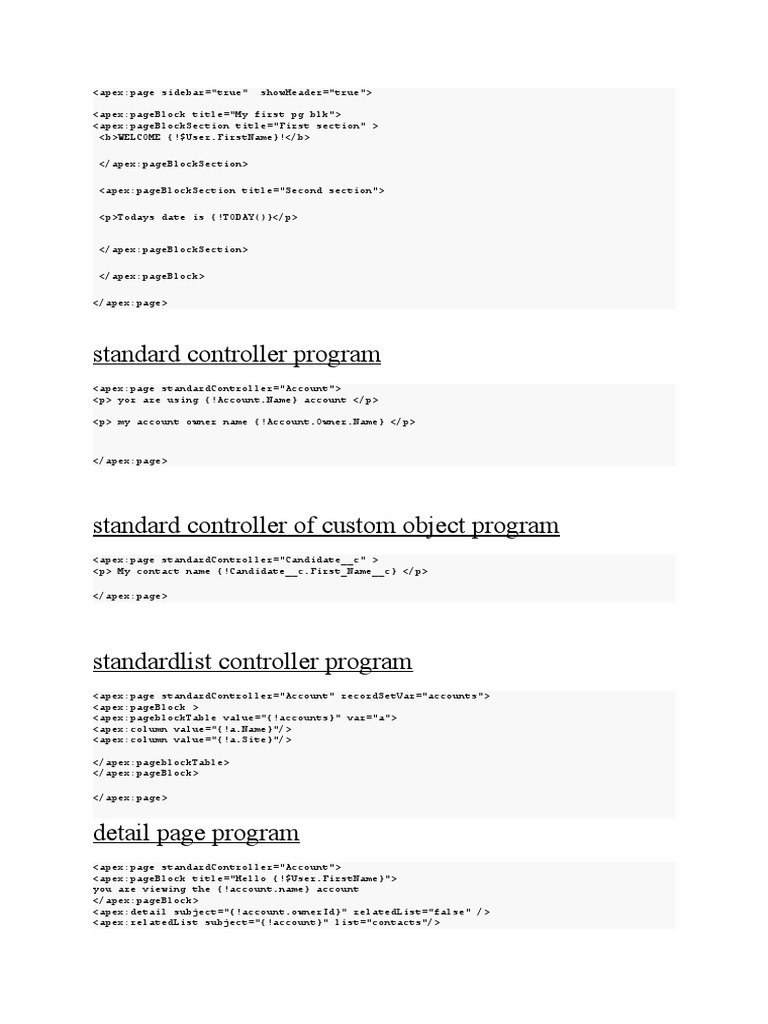 Standard Controller Program PDF Cascading Style Sheets  Development