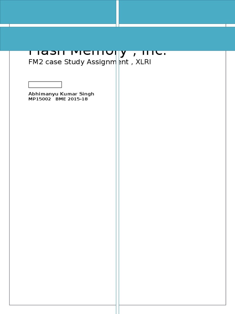 Flash Memory, Inc PDF Cost Of Capital Beta (Finance)
