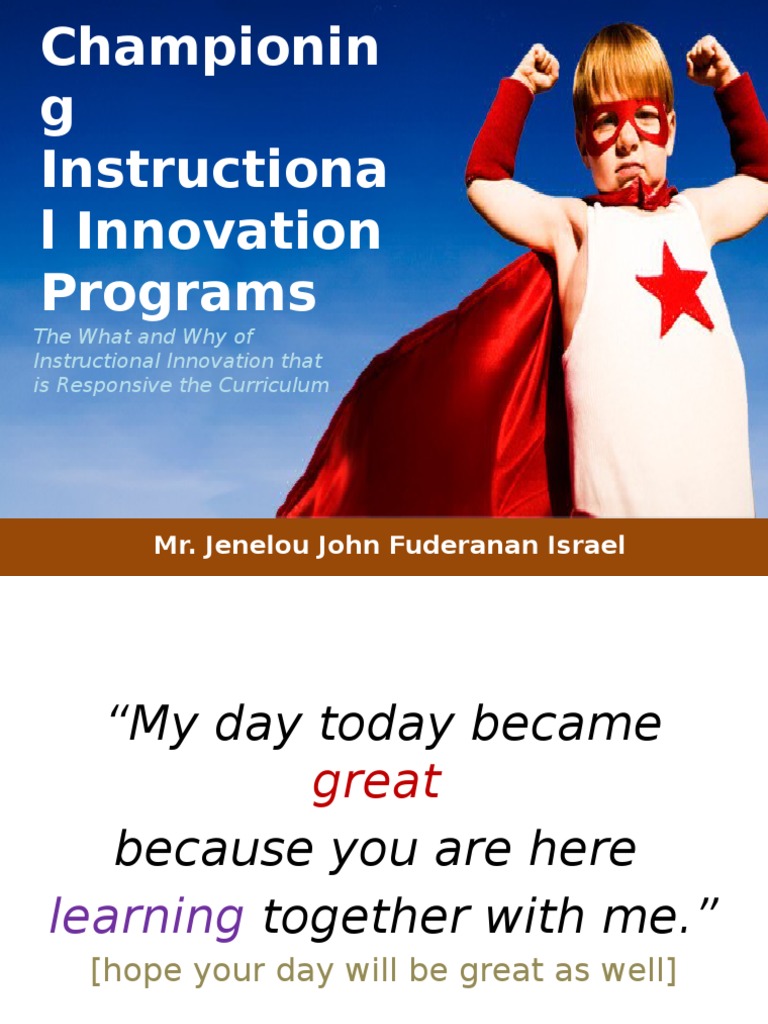 Championing Instructional Innovation Programs | PDF | Curriculum ...