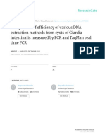 Comparison of Efficiency of Various DNA Extraction Methods From Cysts of Giardia Intestinalis Measured by PCR and TaqMan Real Time PCR