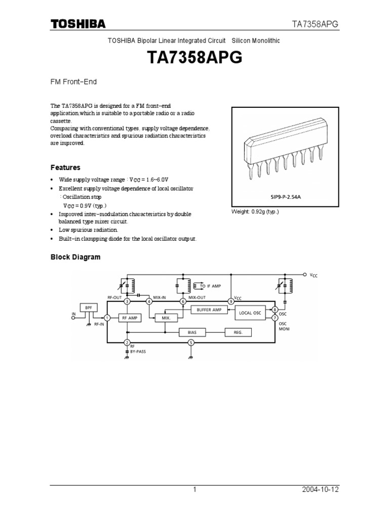 TA7358APG | PDF | Reliability Engineering | Safety
