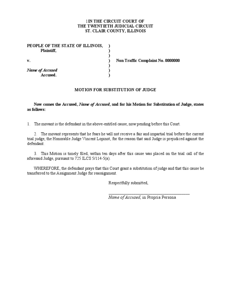 Motion For Substitution of Judge PDF