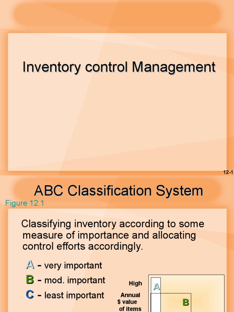 Inventory Control Management | PDF | Inventory | Production And ...