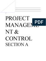 Project Manageme NT& Control: Section A