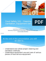 Food Safety 101 - Cleaning, Sanitation, Equipement Use and Care