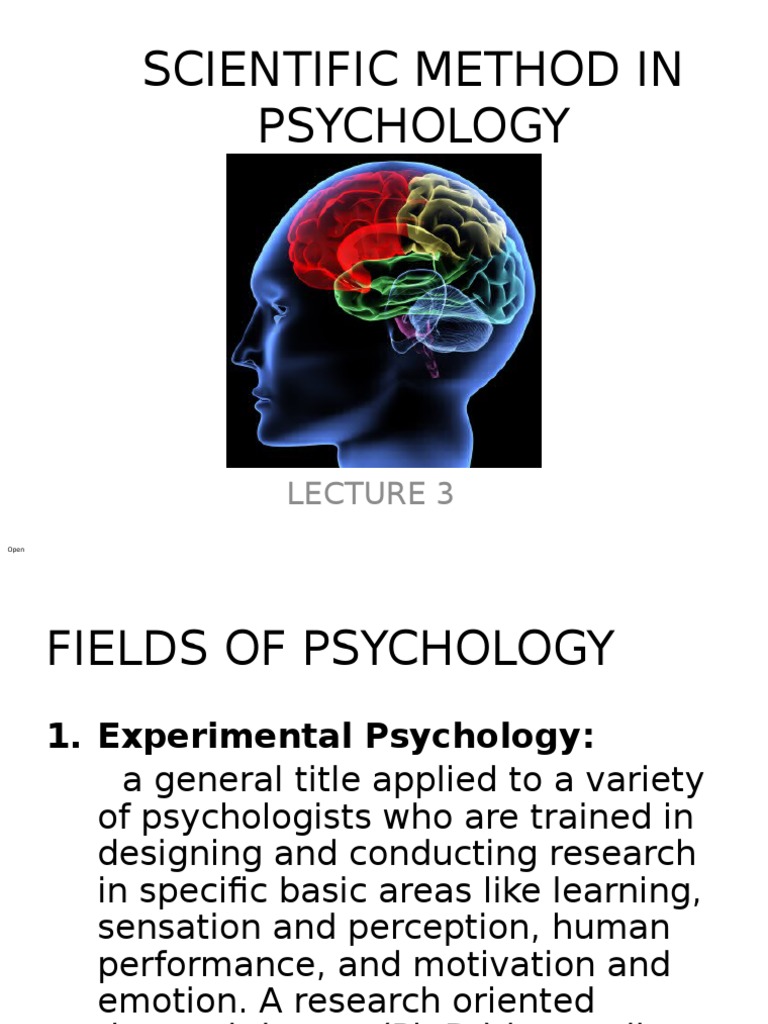 Scientific Method in Psychology | PDF | Scientific Control | Experiment