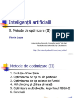 Inteligenta Artificiala: Metode de Optimizare 2