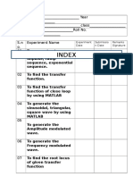 Index: Experiment Date Submissio N Date Remarks Signature