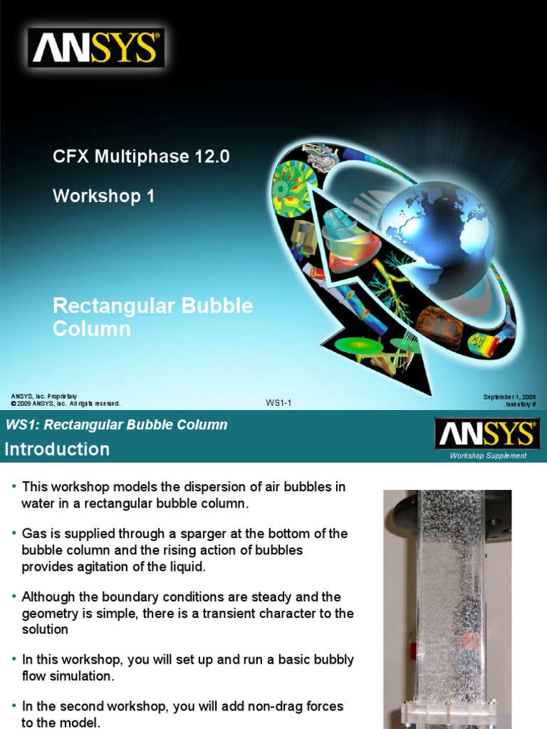 CFX Multiphase 12.0 WS01 BubbleColumn | PDF | Density | Buoyancy