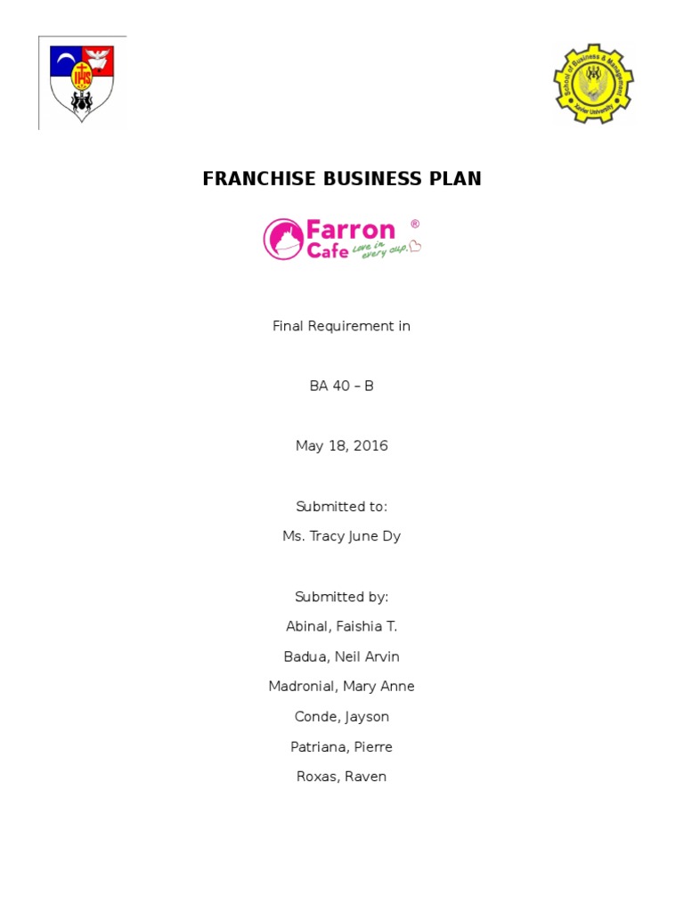 Farron Cafe Franchise Business Plan | PDF | Advertising | Coffee