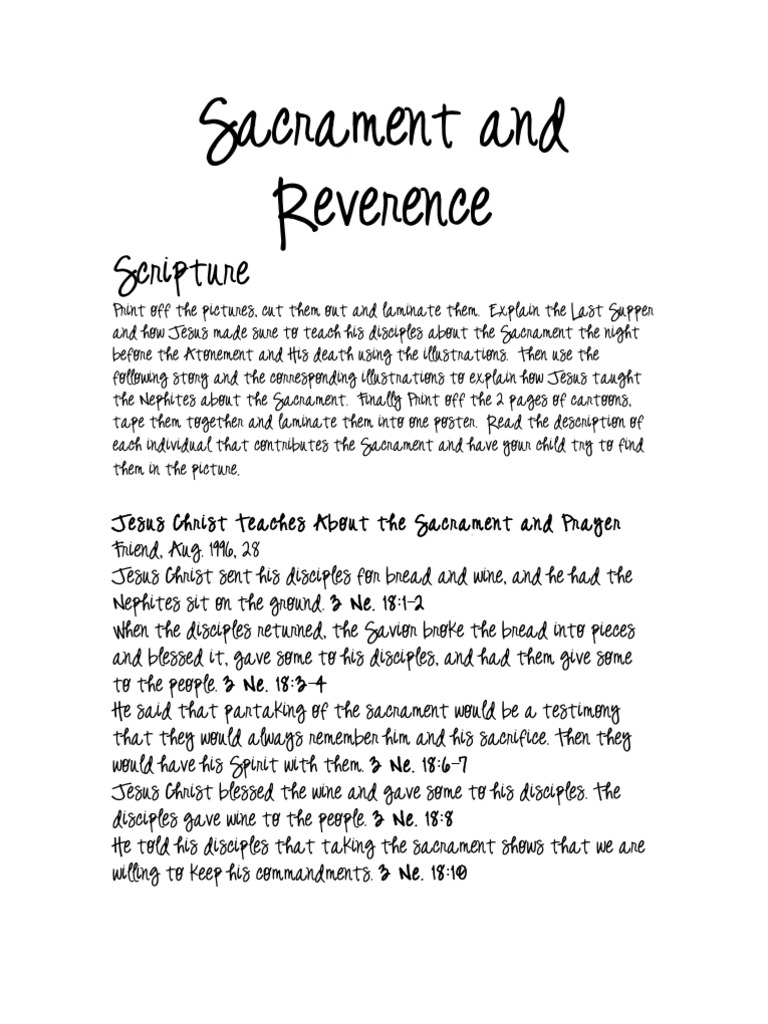 Sacrament and Reverence: Scripture | PDF | Eucharist | Jesus
