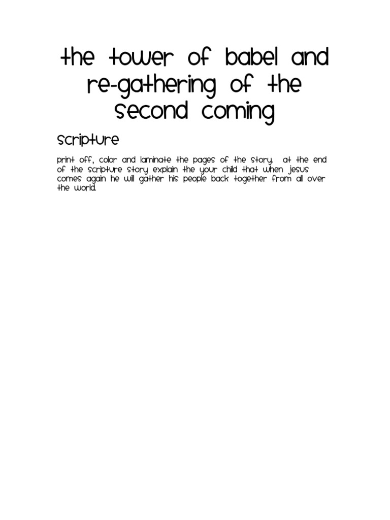 Tower of Babel | PDF | Noah | Angel