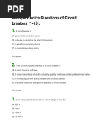 Circuit Breakers Mcqs