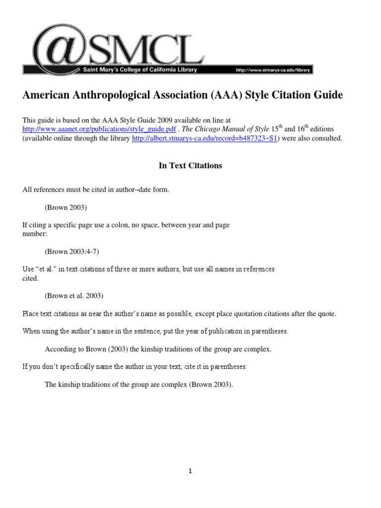 AAA Citation Guide | PDF | Digital Object Identifier | Citation
