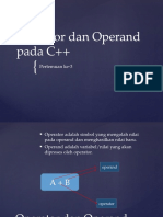 Operator Dan Operand Pada C