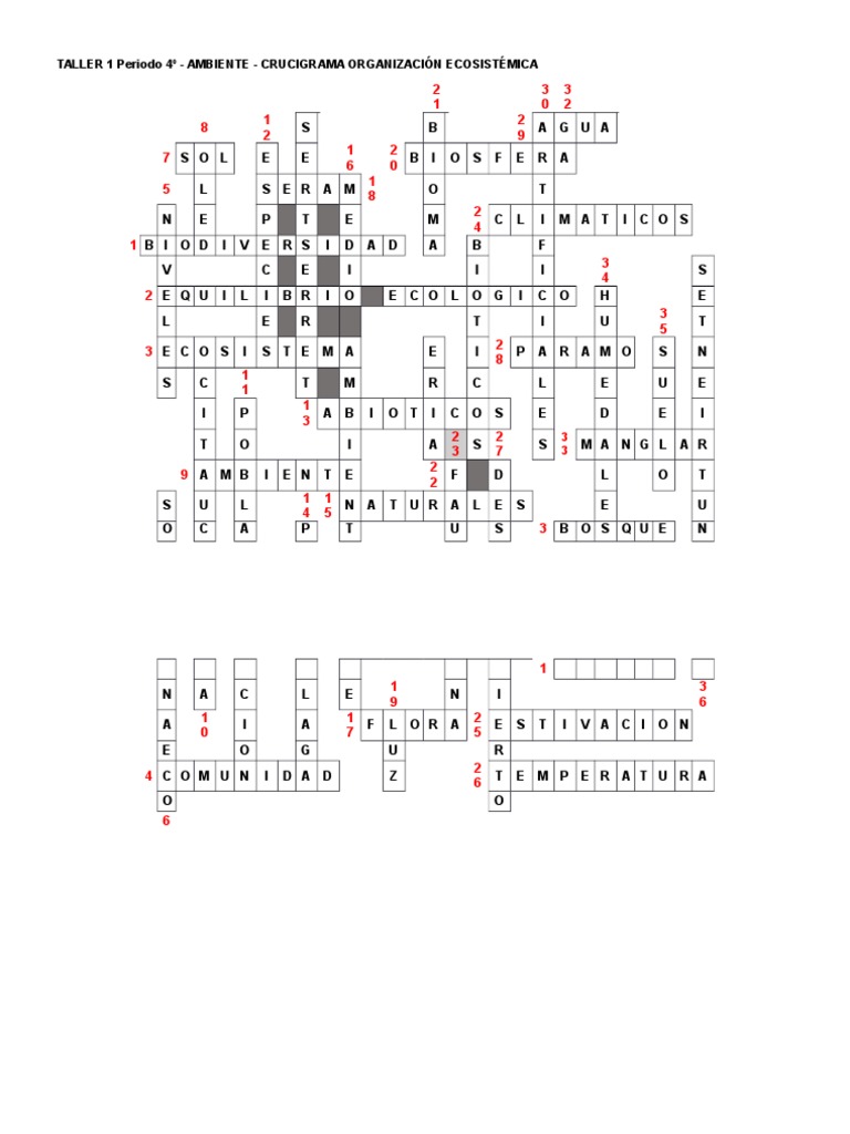 Crucigrama Ambiente Prof