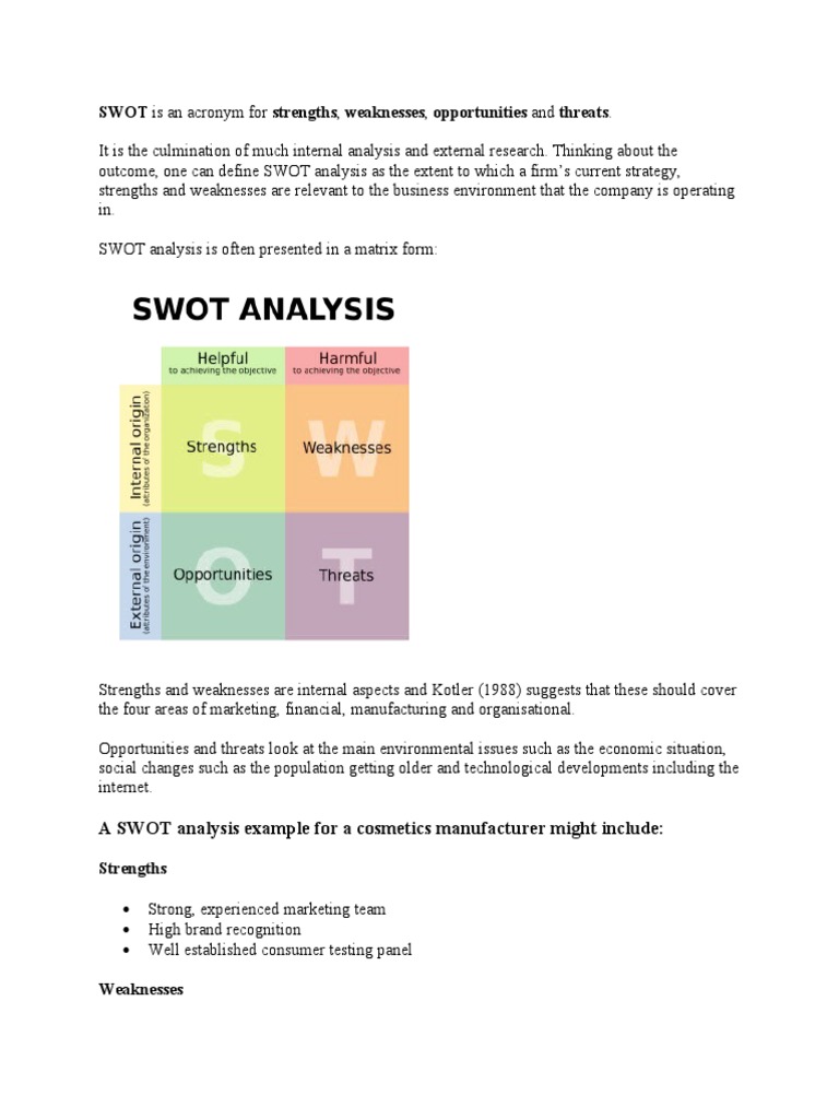 Understanding SWOT Analysis Framework | PDF | Business