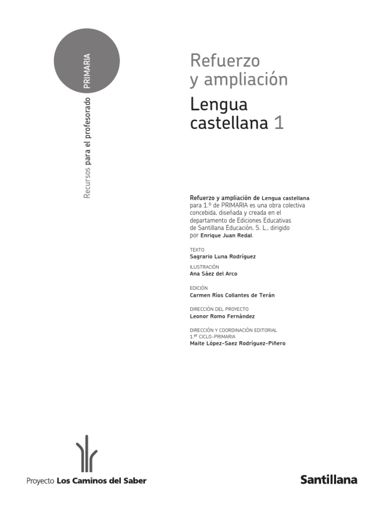 Ampliacion y Refuerzo Lengua Castellana 1º Primaria PDF | PDF