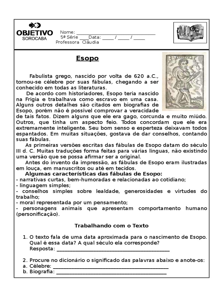 Esopo Biografia | PDF