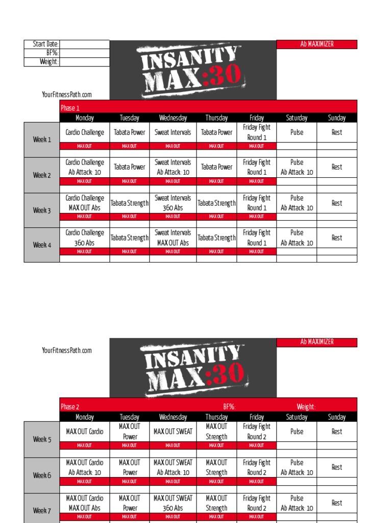 Insanity Max 30 Ab Maximizer PDF PDF