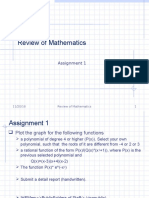 Review of Mathematics: Assignment 1