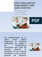 Reglamento para Ejercer Profesionalmente Como Cirujano Dentista