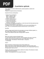 Quantitative Aptitude Formulas