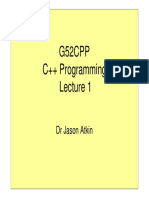 G52CPP C++ Programming: DR Jason Atkin
