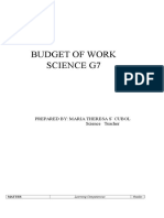 G7 SCIENCE BUDGET OF WORK